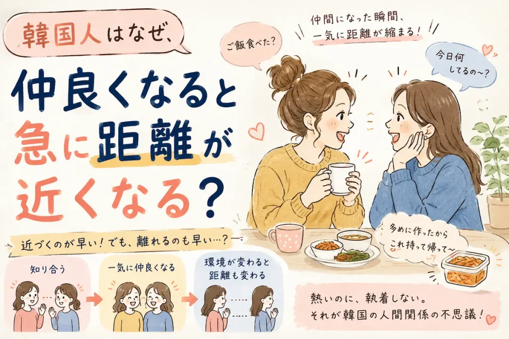 韓国人はなぜ、仲良くなると急に距離が近くなる？